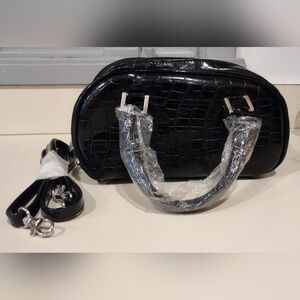 Black Faux Leather Purse